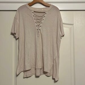 Free People Lace Up Top